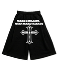 “Don’t Make Friends”  Baggy Long Shorts