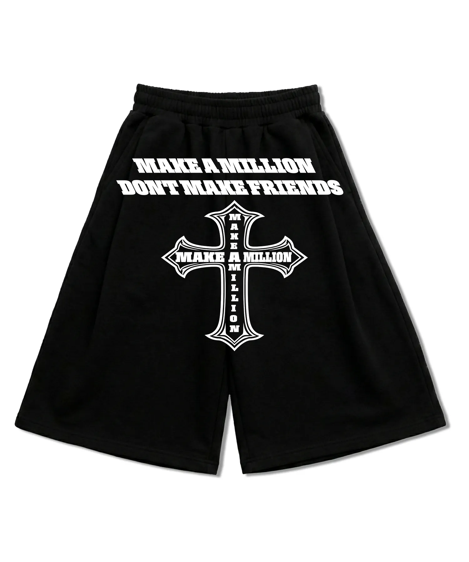 “Don’t Make Friends”  Baggy Long Shorts